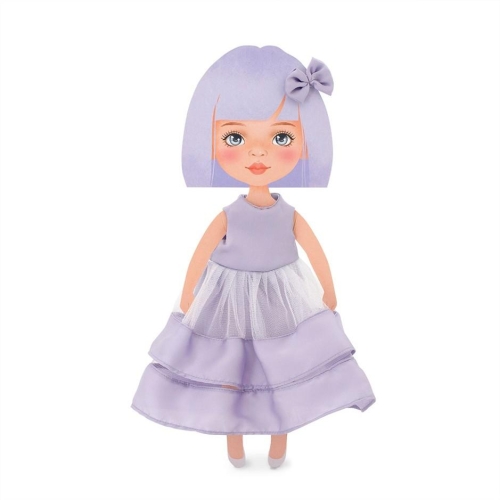 Oryginalne ubranko dla lalki Sweet Sisters 32 cm Orange Toys, jasnofioletowa długa sukienka z tiulem, kokardka, majteczki