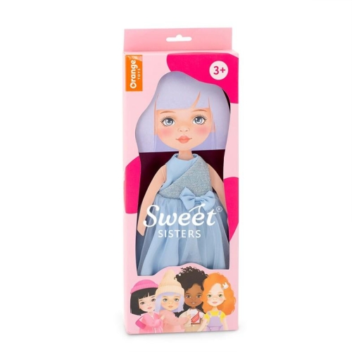 Oryginalne ubranko dla lalki Sweet Sisters 32 cm Orange Toys, jasnoniebieska długa sukienka z tiulem, majteczki