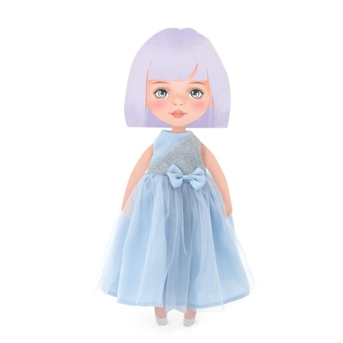 Oryginalne ubranko dla lalki Sweet Sisters 32 cm Orange Toys, jasnoniebieska długa sukienka z tiulem, majteczki