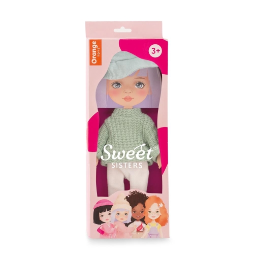 Oryginalne ubranko dla lalki Sweet Sisters 32 cm Orange Toys, jasnozielony sweterek, spodnie, kapelusz
