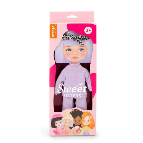 Oryginalne ubranko dla lalki Sweet Sisters 32 cm Orange Toys, jasnofioletowy dres, opaska na głowę