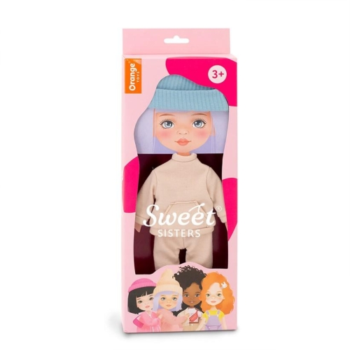 Oryginalne ubranko dla lalki Sweet Sisters 32 cm Orange Toys, beżowy dres, niebieska czapka