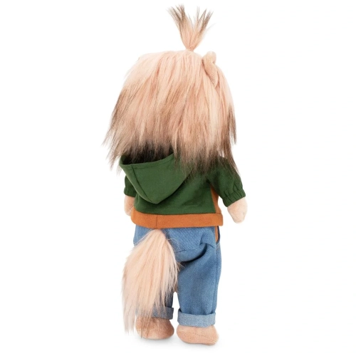 Lucky Doggy Andy 38 cm Orange Toys pluszowy piesek jasnobeżowy yorkshire terrier, zgina łapki, bluza, spodnie jeansy