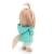 Lucky Doggy Yoyo 38 cm Orange Toys pluszowy piesek jasnobeżowy yorkshire terrier, zgina łapki, seledynowy płaszczyk, niebieska bluzeczka, białe spodnie