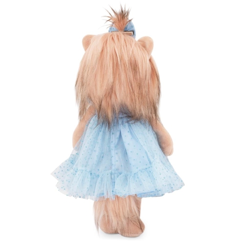 Lucky Doggy Yoyo 38 cm Orange Toys pluszowy piesek jasnobeżowy yorkshire terrier, zgina łapki, niebieska tiulowa sukienka, kokardka