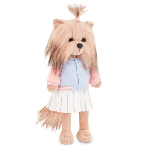 Lucky Doggy Yoyo 38 cm Orange Toys pluszowy piesek jasnobeżowy yorkshire terrier, zgina łapki, dwukolorowa bluza, spódniczka