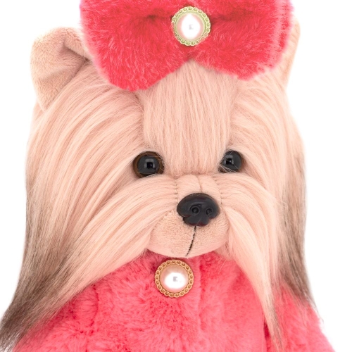 Oryginalne ubranko dla Lucky Doggy 38 cm Orange Toys, puszysty płaszczyk, kokardka