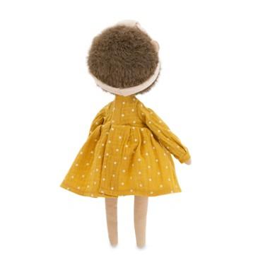 Cotti Motti Jeż Emmy 30 cm Orange Toys, materiałowa maskotka, żółta sukienka w groszki, opaska