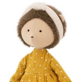 Cotti Motti Jeż Emmy 30 cm Orange Toys, materiałowa maskotka, żółta sukienka w groszki, opaska