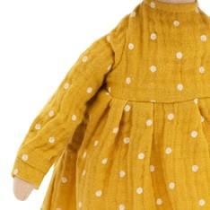 Cotti Motti Jeż Emmy 30 cm Orange Toys, materiałowa maskotka, żółta sukienka w groszki, opaska