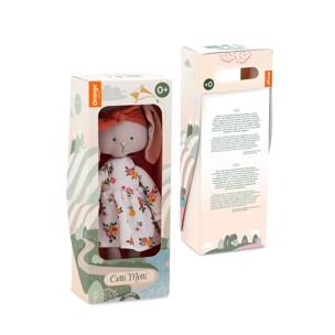 Cotti Motti Króliczek Lucy 30 cm Orange Toys, materiałowa maskotka, sukienka w kwiaty, pomarańczowa opaska