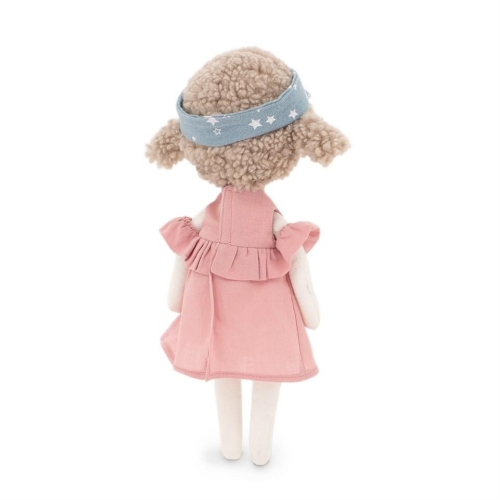Cotti Motti Owca Zoe 30 cm Orange Toys, materiałowa maskotka, różowa sukienka z falbanką, w komplecie drugie ubranko - strój syrenki