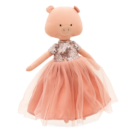 Cotti Motti Świnka Niky 30 cm Orange Toys, materiałowa maskotka, sukienka z cekinami i tiulem