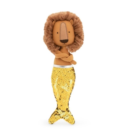 Cotti Motti Lew Simon 30 cm Orange Toys, materiałowa maskotka, cekinowy syreni ogon