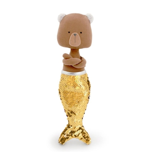 Cotti Motti Niedźwiedź Oscar 30 cm Orange Toys, materiałowa maskotka, cekinowy syreni ogon