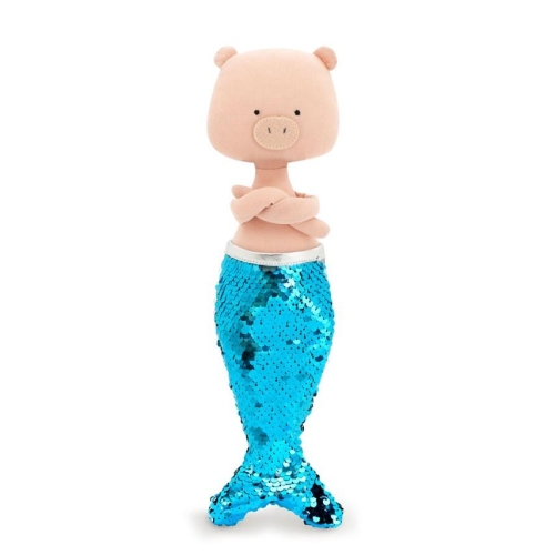 Cotti Motti Świnka Niky 30 cm Orange Toys, materiałowa maskotka, cekinowy syreni ogon