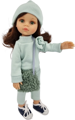 Komplet dla lalki Paola Reina Amigas 32 cm, czapeczka, bluza, spodnie, torebka