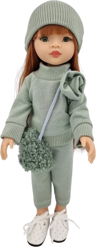 Komplet dla lalki Paola Reina Amigas 32 cm, czapeczka, bluza, spodnie, torebka