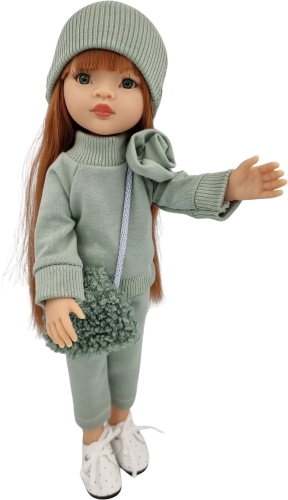 Komplet dla lalki Paola Reina Amigas 32 cm, czapeczka, bluza, spodnie, torebka