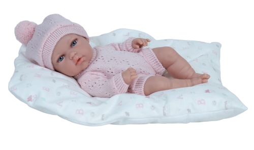 Lalka Hiszpańska 30 cm Arias 60975 cała z winylu, dziewczynka, w ubranku, poduszka