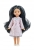 Lalka Hiszpańska 21 cm Paola Reina Mini Amigas 02141 Paula, cała z winylu, czarne włosy z jasnymi pasemkami, sukienka, majteczki, buciki