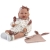 Lalka Hiszpańska 42 cm Antonio Juan 33372 Carla, bobas miękki brzuszek, rączki i nóżki na ruchomych stawach, co pozwala na posadzenie laleczki, uśmiechnięta, widoczny języczek i ząbki, w ubranku, buciki, smoczek, kocyk przytulanka