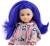 Lalka Hiszpańska 21 cm Paola Reina Mini Amigas 02139 Maria Jose, cała z winylu, niebieskie włosy, tunika z kapturem, majteczki, buciki