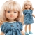 Lalka Hiszpańska 32 cm Paola Reina Amigas 04735 Roxana, klasyczna, cała z winylu, niebieskie oczy, blond włosy z grzywką, sukienka, buciki