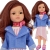 Lalka Hiszpańska 32 cm Paola Reina Amigas 04541 Roxana, klasyczna, cała z winylu, ciemne oczy, kasztanowe włosy, kurteczka, sukienka w paseczki, apaszka, buciki