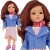 Lalka Hiszpańska 32 cm Paola Reina Amigas 04541 Roxana, klasyczna, cała z winylu, ciemne oczy, kasztanowe włosy, kurteczka, sukienka w paseczki, apaszka, buciki