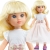 Lalka Hiszpańska 32 cm Paola Reina Amigas 04734 Clara, klasyczna, cała z winylu, niebieskie oczy, blond włosy z grzywką, bluzka, długa spódnica, majteczki, buciki