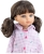 Lalka Hiszpańska 32 cm Paola Reina Amigas 04732 Carol, klasyczna, cała z winylu, niebieskie oczy, brązowe włosy spięte w dwa kucyki, kurteczka z kapturem, sukienka, majteczki, buciki