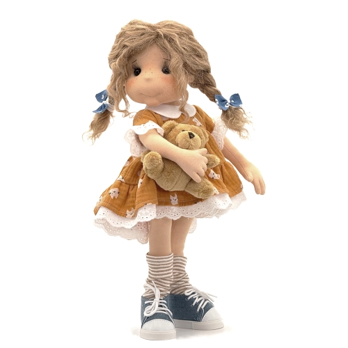 Lalka 38 cm Lullu Dolls Balbinka w ubranku, 3 warianty wyboru, na zdjęciu wariant 3 kolekcjonerski (F.A.B.)