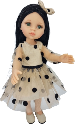Sukienka z tiulu w kropeczki i opaska dla lalki Paola Reina Amigas 32 cm