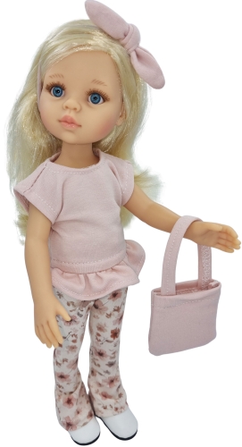Komplet dla lalki Paola Reina Amigas 32 cm, opaska na głowę, bluzeczka, spodnie, torebka