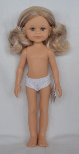 Lalka Hiszpańska 32 cm Paola Reina Amigas 32721 Cleo, klasyczna, cała z winylu, w majteczkach, bez ubranka, jasne włosy z pasemkami, niebieskie oczy