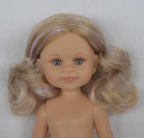 Lalka Hiszpańska 32 cm Paola Reina Amigas 32721 Cleo, klasyczna, cała z winylu, w majteczkach, bez ubranka, jasne włosy z pasemkami, niebieskie oczy