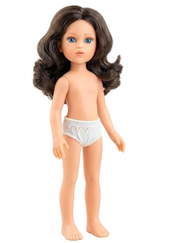 Lalka Hiszpańska 32 cm Paola Reina Amigas 32727 Coti, klasyczna, cała z winylu, w majteczkach, bez ubranka, brązowe włosy, niebieskie oczy