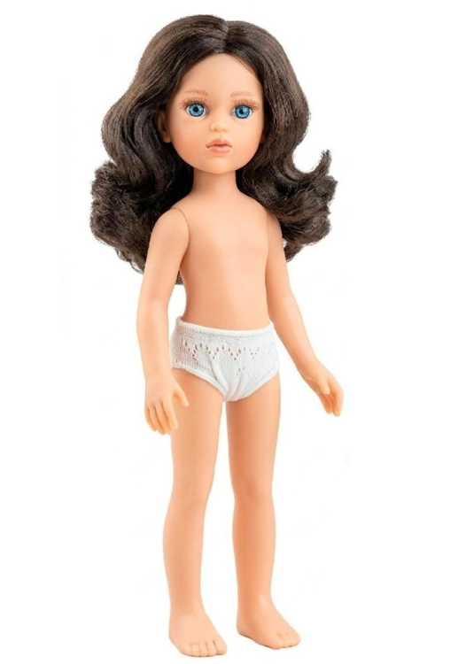 Lalka Hiszpańska 32 cm Paola Reina Amigas 32727 Coti, klasyczna, cała z winylu, w majteczkach, bez ubranka, brązowe włosy, niebieskie oczy