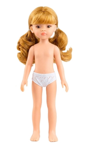 Lalka Hiszpańska 32 cm Paola Reina Amigas 32695 Ksenia, klasyczna, cała z winylu, w majteczkach, bez ubranka, złocistoblond włosy z grzywką, brązowe oczy