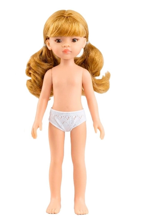 Lalka Hiszpańska 32 cm Paola Reina Amigas 32695 Ksenia, klasyczna, cała z winylu, w majteczkach, bez ubranka, złocistoblond włosy z grzywką, brązowe oczy