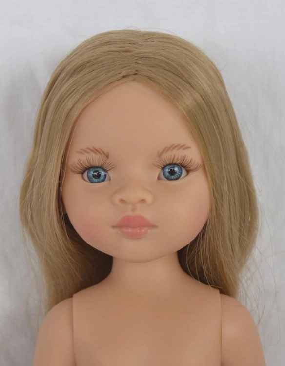 Lalka Hiszpańska 32 cm Paola Reina Amigas 32208 Manica, klasyczna, cała z winylu, w majteczkach, bez ubranka, długie blond włosy, niebieskie oczy