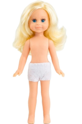 Lalka Hiszpańska 21 cm Paola Reina Mini Amigas Bea w majteczkach, bez ubranka 21136, niebieskie oczy, jasnoblond włosy