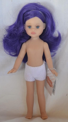Lalka Hiszpańska 21 cm Paola Reina Mini Amigas Maria Jose w majteczkach, bez ubranka 21139, niebieskie oczy, niebieskie włosy