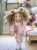 Lalka 38 cm Lullu Dolls Miśka, 3 warianty wyboru, na zdjęciu wariant 2 ruchomy szkielet, kombinezon, buciki, opaska z uszkami, włosy syntetyczne, zabawka misio Zdzisio