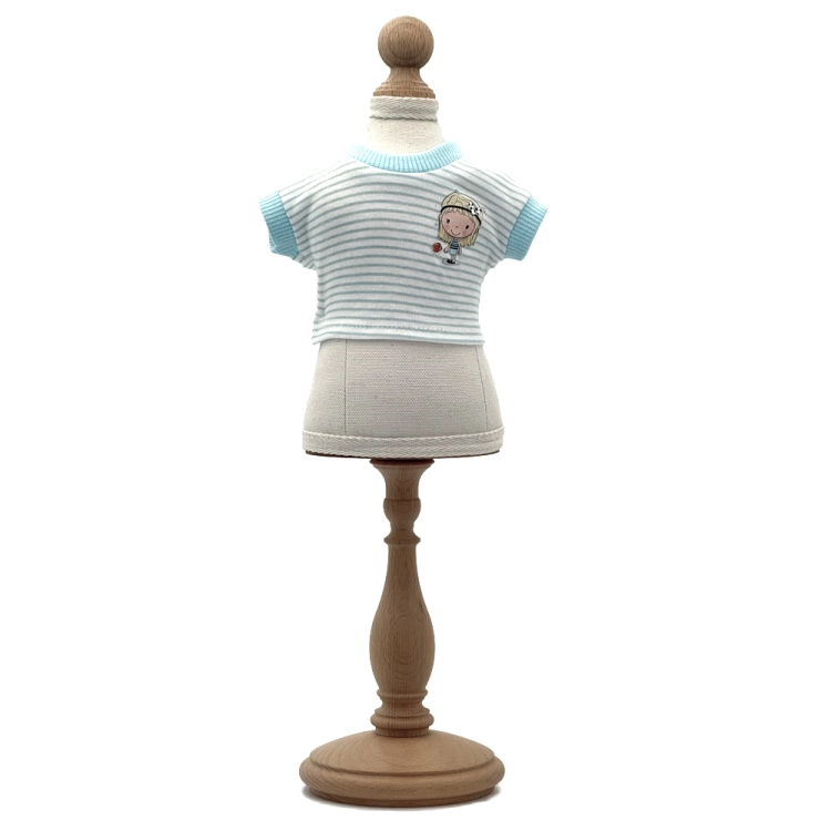 Bluzka Gabi 2 dla lalki 38 cm Lullu Dolls, krótki rękaw, w paseczki, z aplikacją