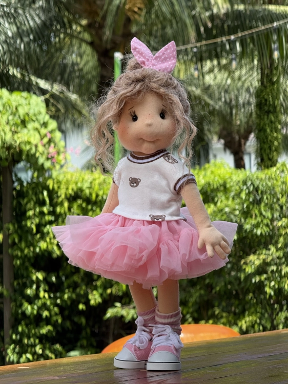 Bluzka Misie dla lalki 38 cm Lullu Dolls, krótki rękaw