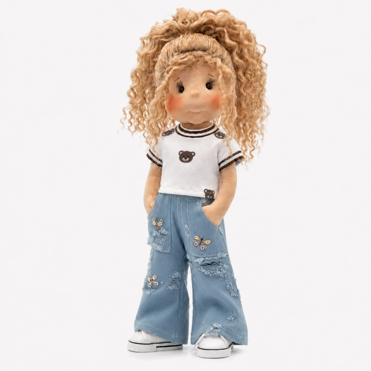 Bluzka Misie dla lalki 38 cm Lullu Dolls, krótki rękaw