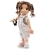 Spodnie ogrodniczki 9 dla lalki 38 cm Lullu Dolls, biały jeans, kieszenie, szelki