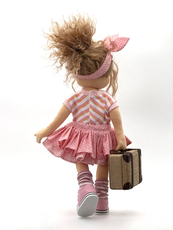 Spódnica różowa kropki paski Gabi dla lalki 38 cm Lullu Dolls